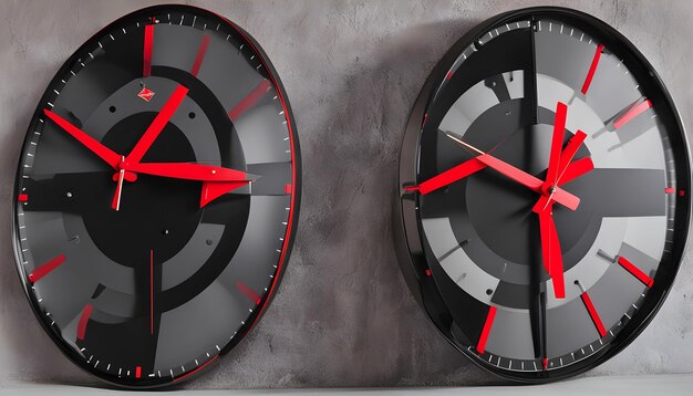 two clocks with the hands on them that say the time as 12  15