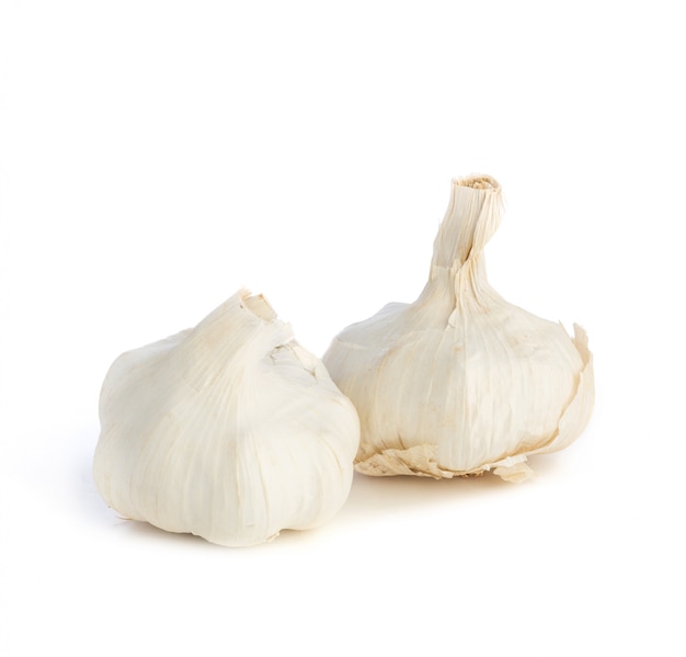 Two cloves garlic isolated