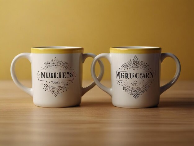 Photo two coffee cups with the words quot kilos quot on them