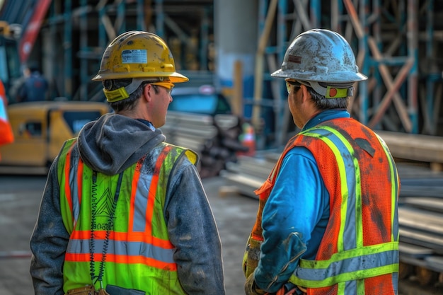 Two Construction Workers Discussing