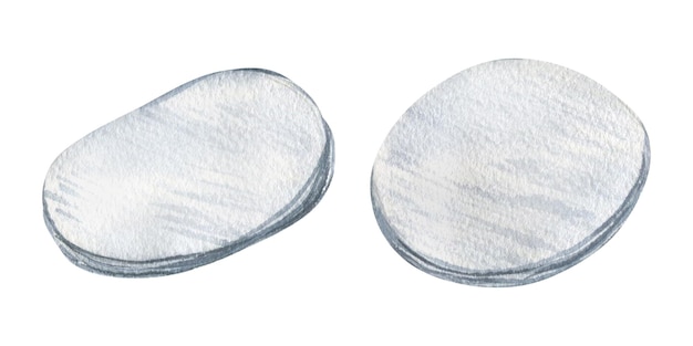 Two cosmetic white cotton pads