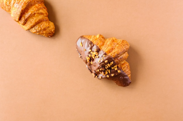 Two croissants background.