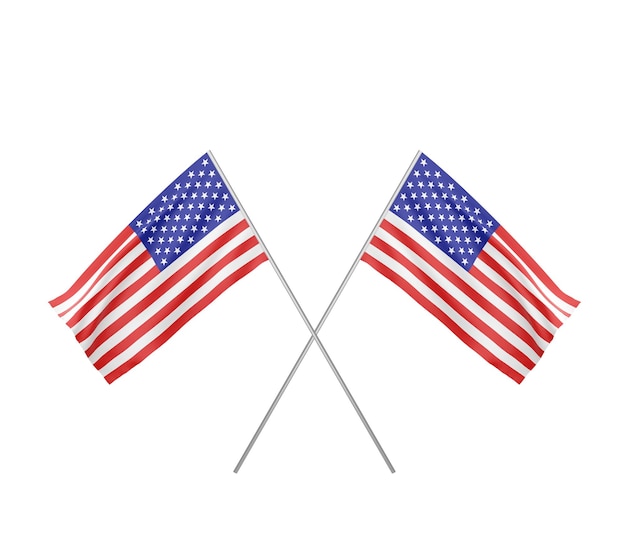2 交差した米国の旗