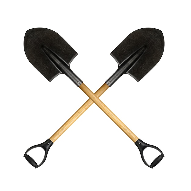 Two crossed shovels