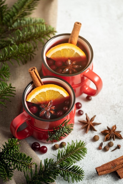 Two cups of mulled wine