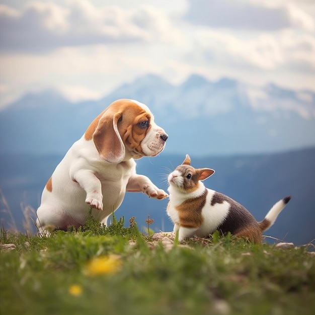 A two cute dog photography