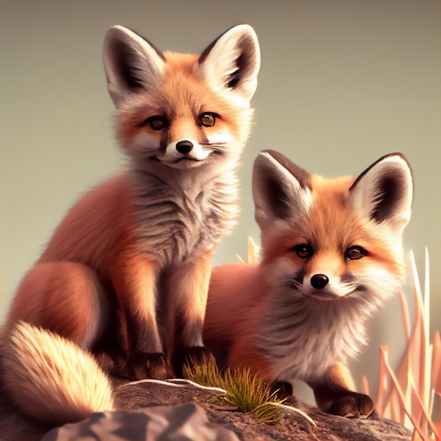 Two cute fox