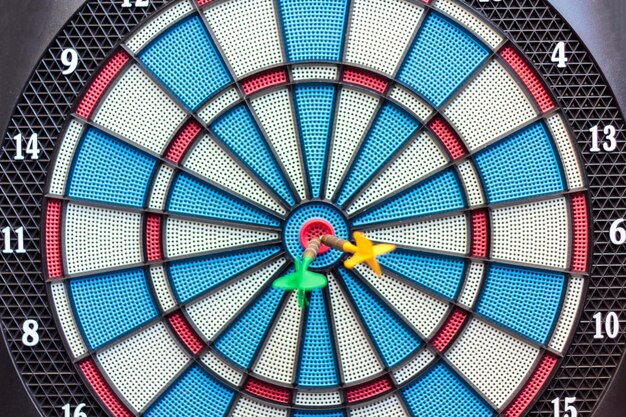 Two dart arrows in target center