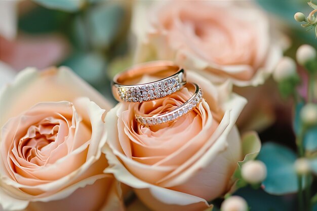 Two Delicate Beautiful Wedding Rings