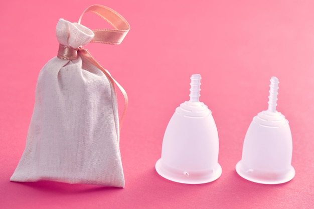 Two different size menstrual cups