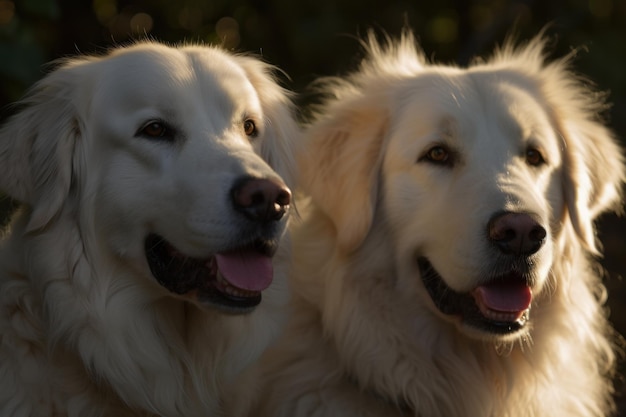 太陽の下で 2 匹の犬