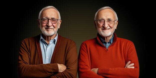 Two Elderly Men Standing Together