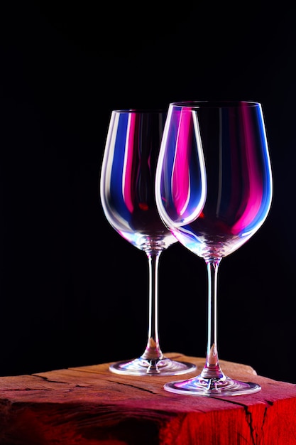 Two empty glasses for a wine