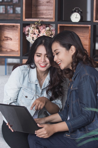 Two female friends activity