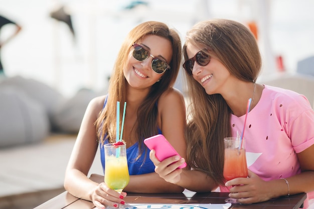 Two female friends outdoor