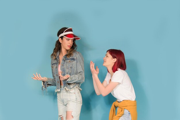 two female models  arguing concept