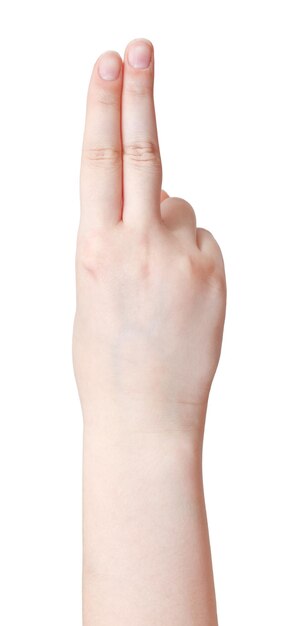 手のジェスチャーを数える 2 本の指