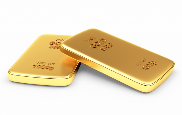 Two flat gold bars