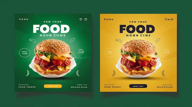 two food menus that say food is on the front