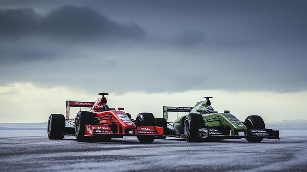 写真 アイスランドで走る2台のf1カー