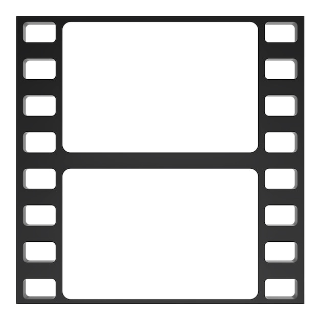 2枚のフィルムストリップまたは古い写真ネガティブの3Dレンダリング
