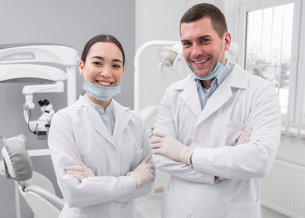 Two friendly dentists