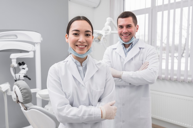 Two friendly dentists