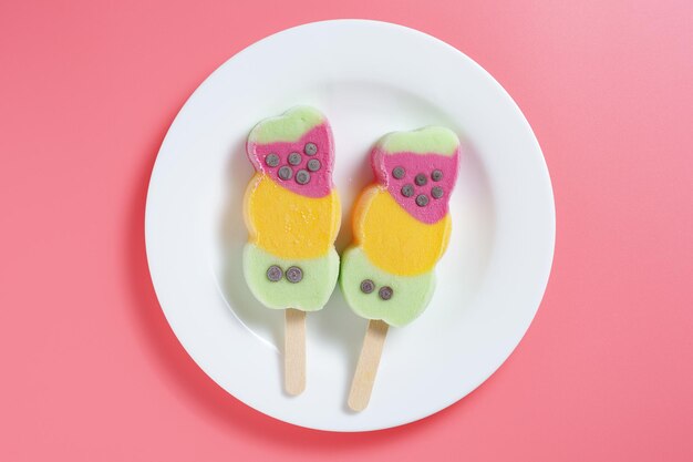 Two fruit ice cream