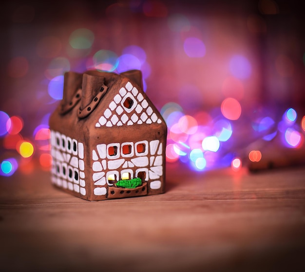 Two gingerbread houses for the festive background