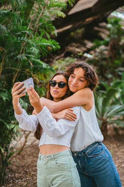 Two girl friends taking a selfie