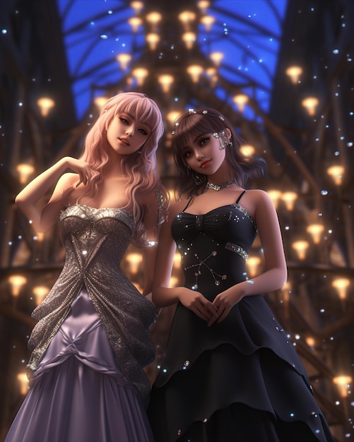 two girls in a dress with the words the one on the left