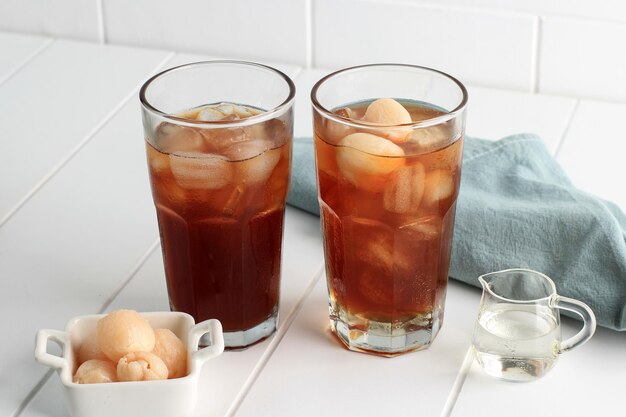 Two Glass of Lychee Tea