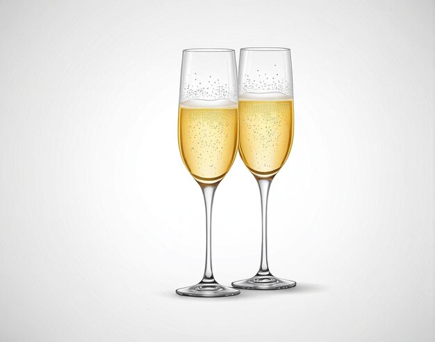 Photo two glasses of champagne