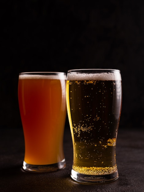 Two glasses of cold beer