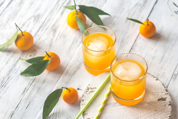 Two glasses of orange juice