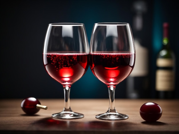 Two glasses of red wine isolated on white background