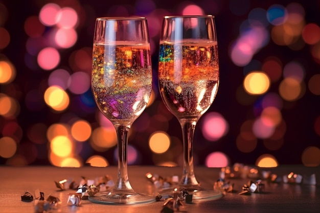 Two glasses sparkle