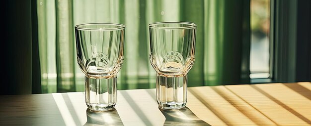 два стакана на подоконнике в стиле органических абстракций