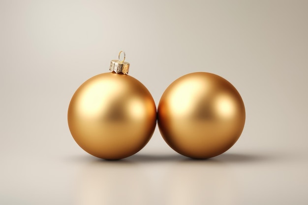 Two Golden Christmas Balls