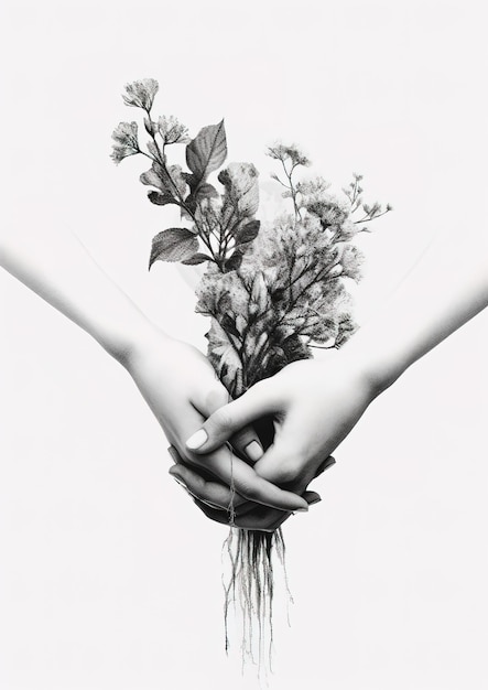 two hands holding flowers with the words quot flowers quot on them