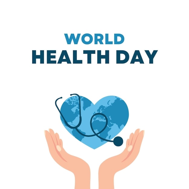 two hands holding a heart that says world healthy day