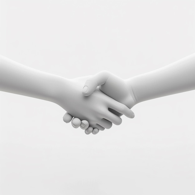 two handshake between two people in front of a white background