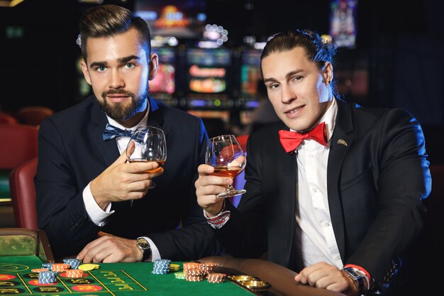 Two handsome guys in the casino