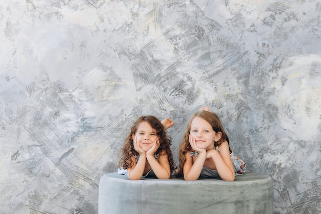 Two happy sisters. Laughing and smile