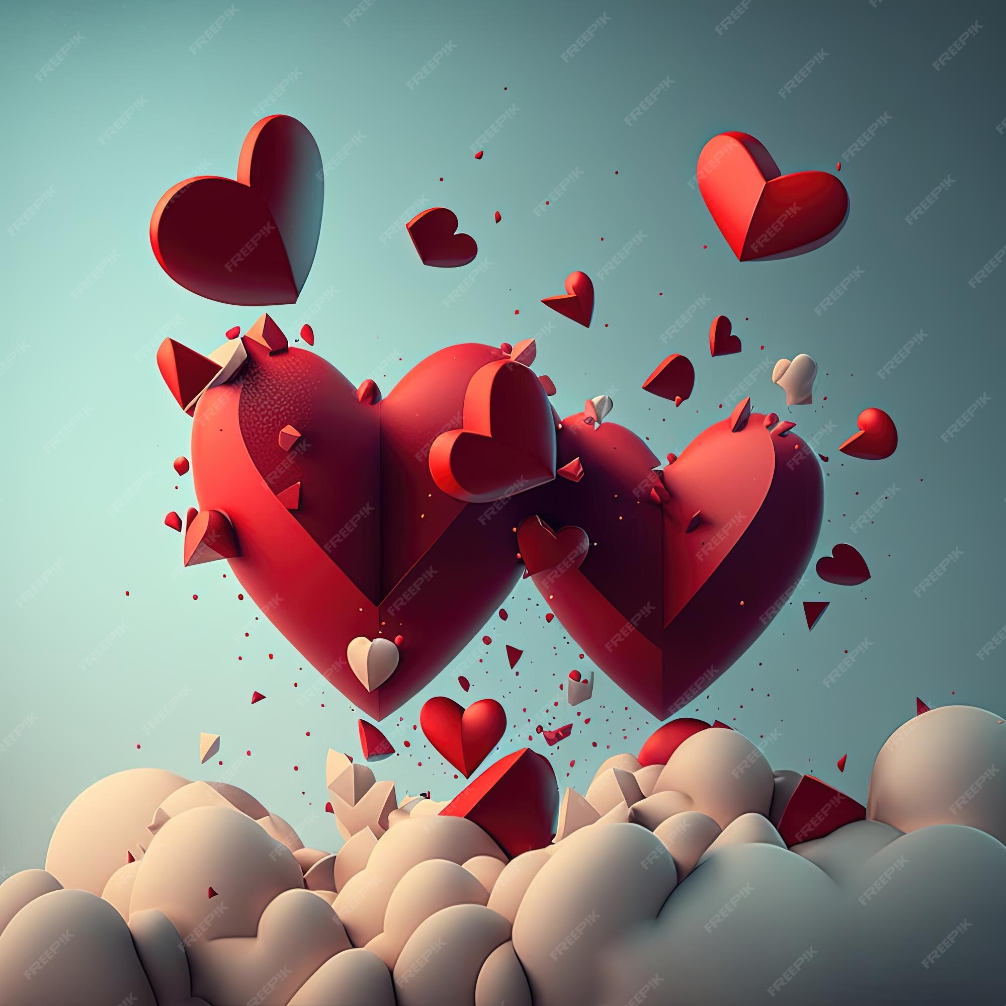 Premium Photo | Two hearts in love st valentine's day background generative  ai