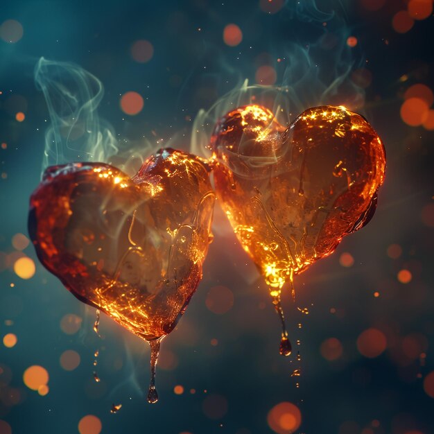 Фото Два сердца со словами сердце огня и слова