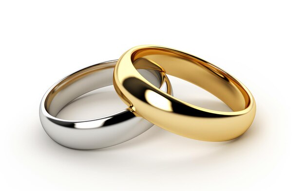 Two intertwined wedding rings symbolizing love and matrimony