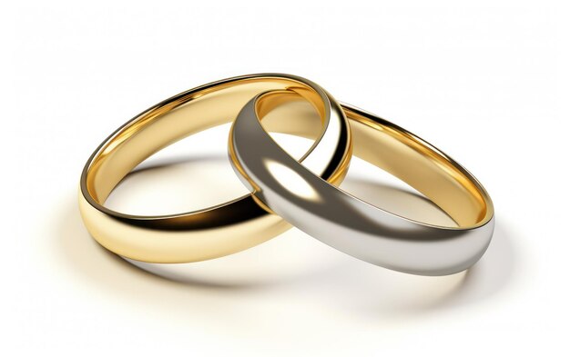 Two intertwined wedding rings symbolizing love and matrimony