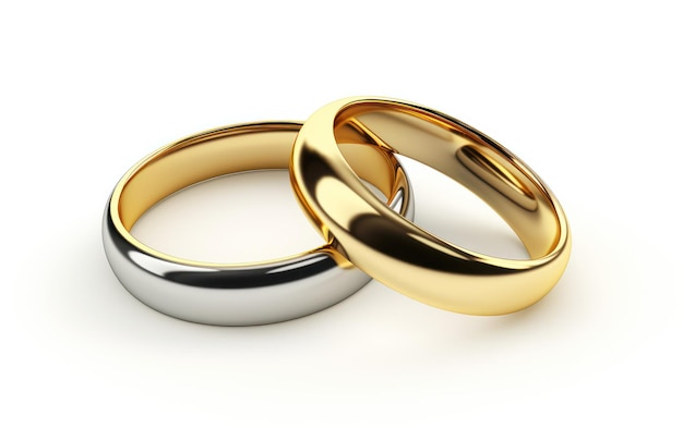 Photo two intertwined wedding rings symbolizing love and matrimony