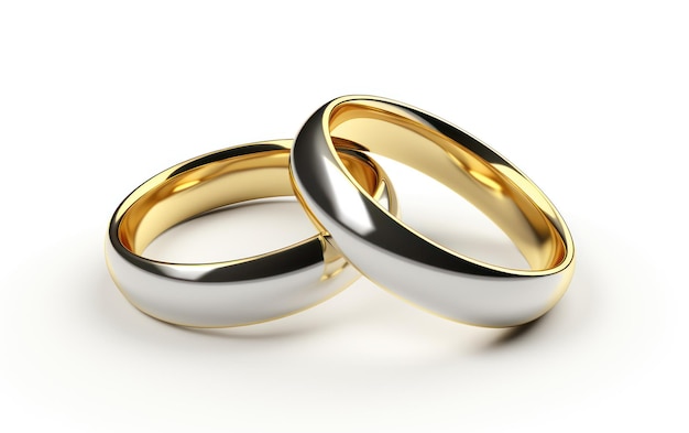 Two intertwined wedding rings symbolizing love and matrimony